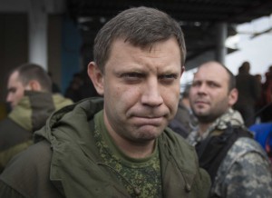 Prime Minister of the self-proclaimed Donetsk People's Republic Alexander Zakharchenko listens during his election campaign tour to the southern coastal town of Novoazovsk