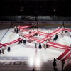 Перед началом матча КХЛ на льду развернули свастику в ширину всей площадки