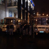 Милицейский автобус проезжающий Михайловскую площадь был побит.