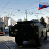 Большая колонна террористов едет по Донецку (ВИДЕО)