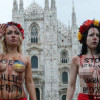 В центре Милана активистки Femen провели акцию против Путина (ФОТО)