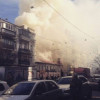В центре Киева загорелось двухэтажное здание (ВИДЕО)