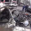 В центре Донецка боевики на танке раздавили легковушку (ВИДЕО)
